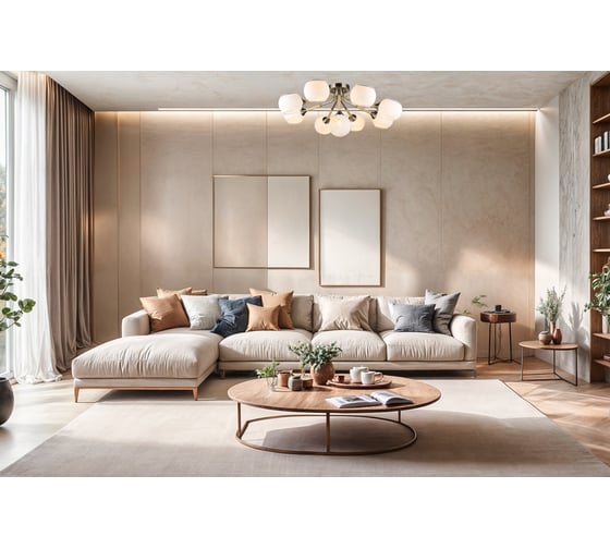 Потолочная люстра Мелодия Света SL9144-9 AB+Wood 000060416