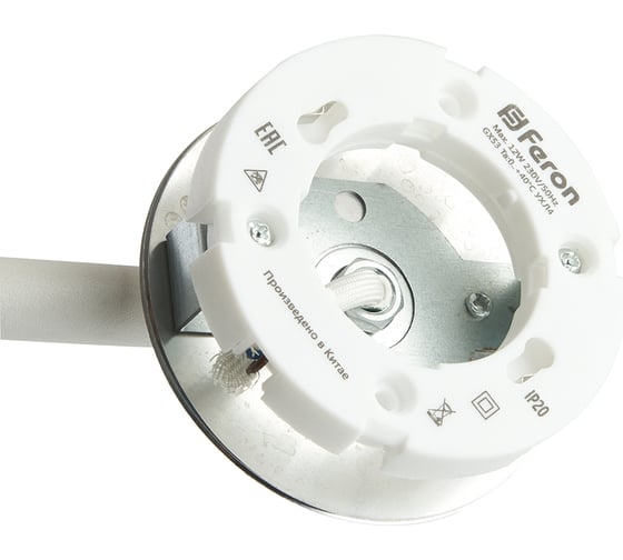 Настольный светильник под лампу FERON DE365 ECHO 12W, 230V, GX53, белый, с антибликовой сеточкой 48405