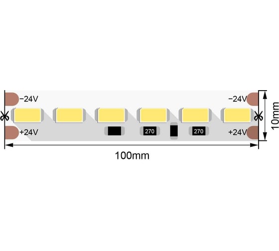 Светодиодная лента DesignLed DSG 5730 W 60L-V24-IP33, 6500 K, 300 LED, 14,4W/m DSG760-24-W-33