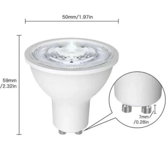 Светодиодная лампа Moes GU10 Smart LED Bulb GU10 модели WB-TD-RWW-GU10