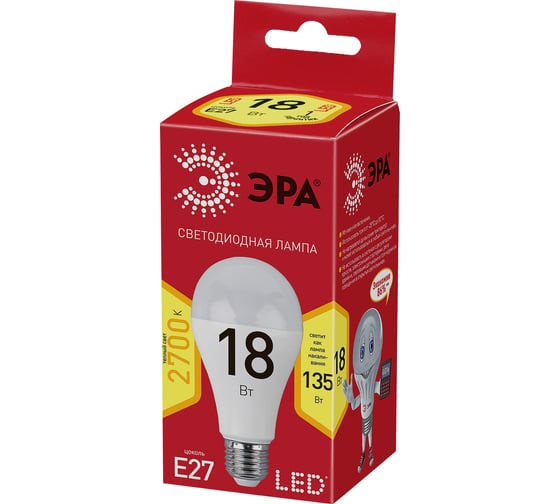 Светодиодная лампа ЭРА ECO LED A65-18W-827-E27 Б0031706