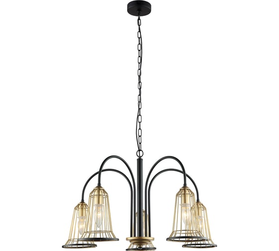 Подвесная люстра ВИНКРУС MDM-3575/5 BK-GD, E14x5x60W MDM3575/5 1
