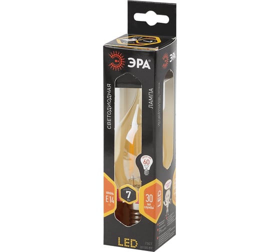 Светодиодная лампа ЭРА F-LED BXS-7w-827-E14 gold Б0027965