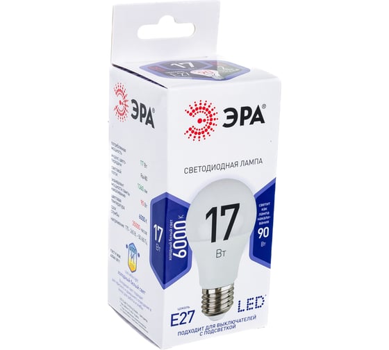 Светодиодная лампа ЭРА LED A60-17W-860-E27 Б0031701
