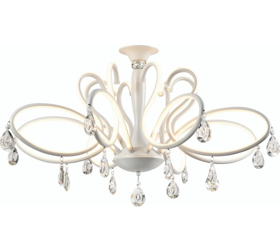Светодиодная люстра POWERLIGHT FLAMING-8LED 160Вт, хром/белый, 4000К 1-016380