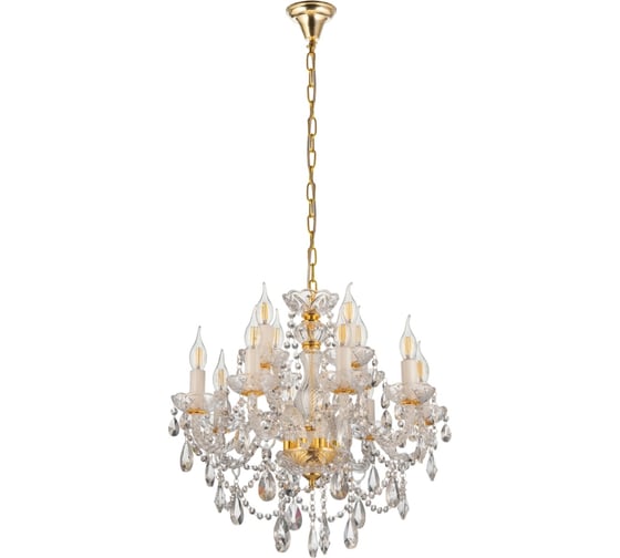 Хрустальная подвесная люстра Lumina Deco eliza LDP 7026-8+4 SL+GD