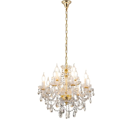 Хрустальная подвесная люстра Lumina Deco eliza LDP 7026-8+4 SL+GD