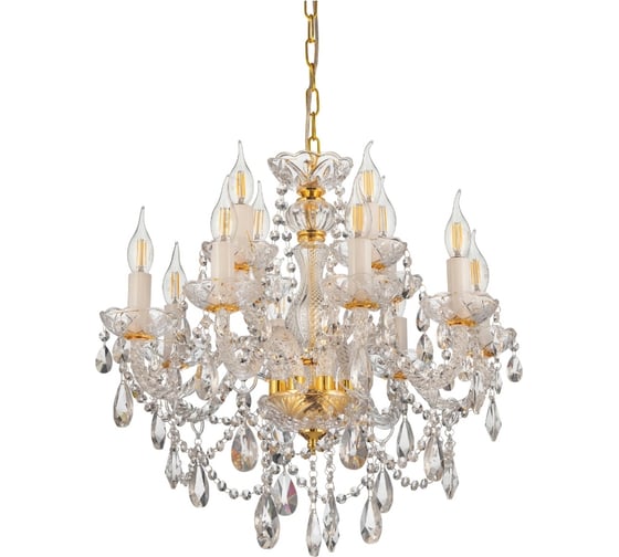 Хрустальная подвесная люстра Lumina Deco eliza LDP 7026-8+4 SL+GD