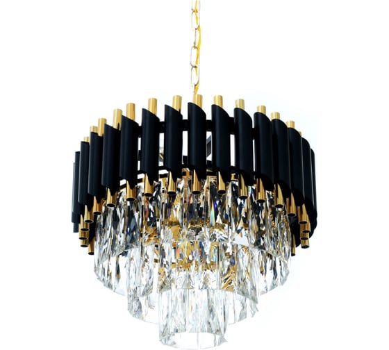 Хрустальная подвесная люстра Lumina Deco funneli LDP 6003-400 BK+F.GD