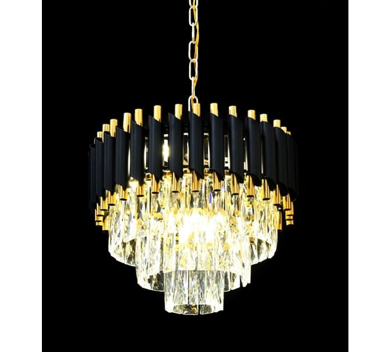 Хрустальная подвесная люстра Lumina Deco funneli LDP 6003-400 BK+F.GD