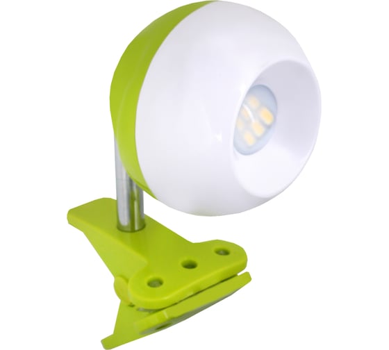 Настольный светильник на прищепке Camelion KD-798 C34 зелёный+белый, LED, 3.2Вт, 230В, 4000К 12512