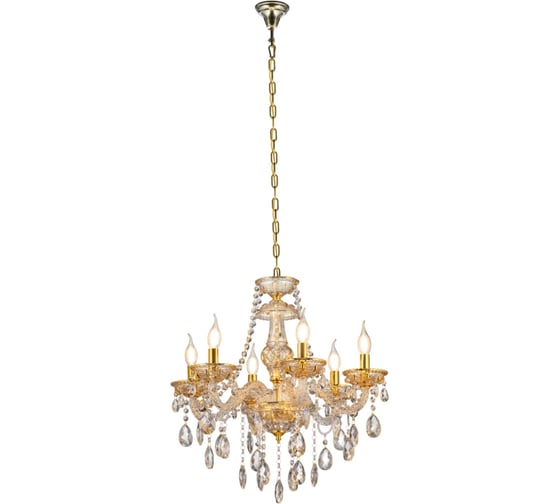 Хрустальная подвесная люстра Lumina Deco Eliza LDP 7025-6 GD 1