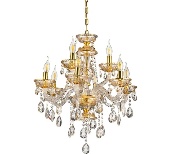 Хрустальная подвесная люстра Lumina Deco Eliza LDP 7025-6+3 GD