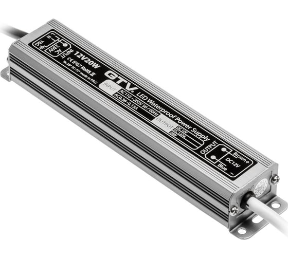 Блок питания GTV LED 20W, IP67, DC12V LD-WZA20W-NW 1