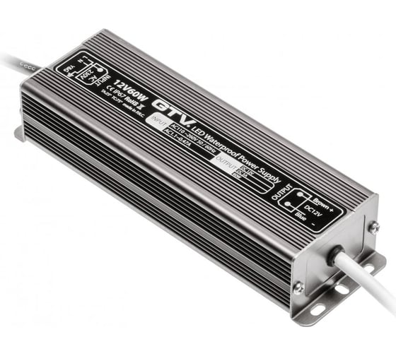 Блок питания GTV LED 60W, IP67, DC12V LD-WZA60W-NW 1