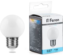 Светодиодная лампа FERON 1W 230V E27 6400K, LB-37 25115