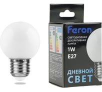 Светодиодная лампа FERON 1W 230V E27 6400K, LB-37 25115