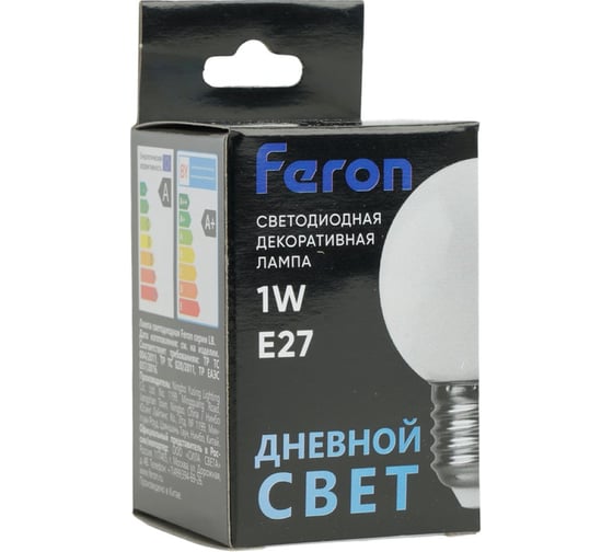 Светодиодная лампа FERON 1W 230V E27 6400K, LB-37 25115