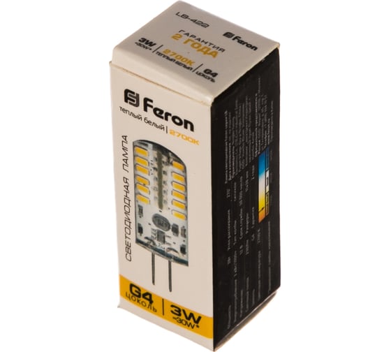 Светодиодная лампа FERON 3W 12V G4 2700K, LB-422 25531