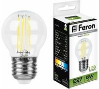 Светодиодная лампа FERON 5W 230V E27 4000K, LB-61 25582