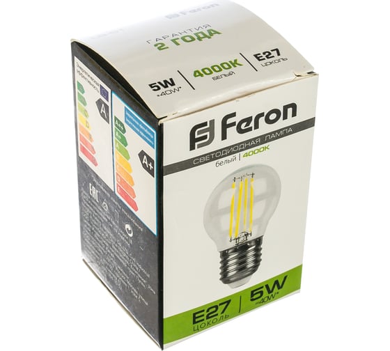 Светодиодная лампа FERON 5W 230V E27 4000K, LB-61 25582