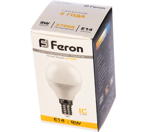 Светодиодная лампа FERON 9W 230V E14 2700K, LB-550 25801
