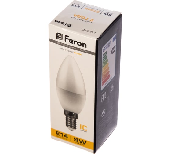 Светодиодная лампа FERON 9W 230V E14 2700K, LB-570 25798