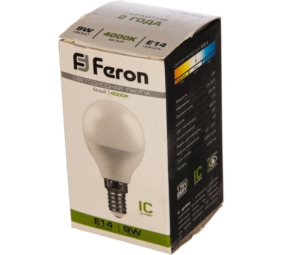 Светодиодная лампа FERON 9W 230V E14 4000K, LB-550 25802