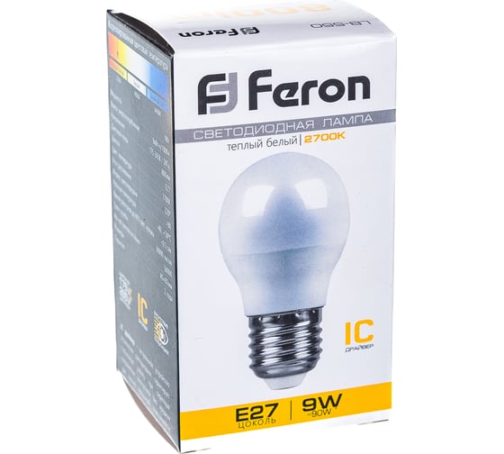 Светодиодная лампа FERON 9W 230V E27 2700K, LB-550 25804