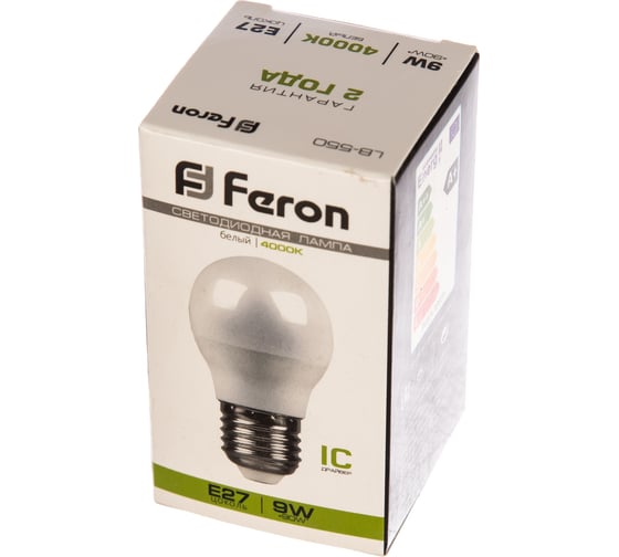 Светодиодная лампа FERON 9W 230V E27 4000K, LB-550 25805