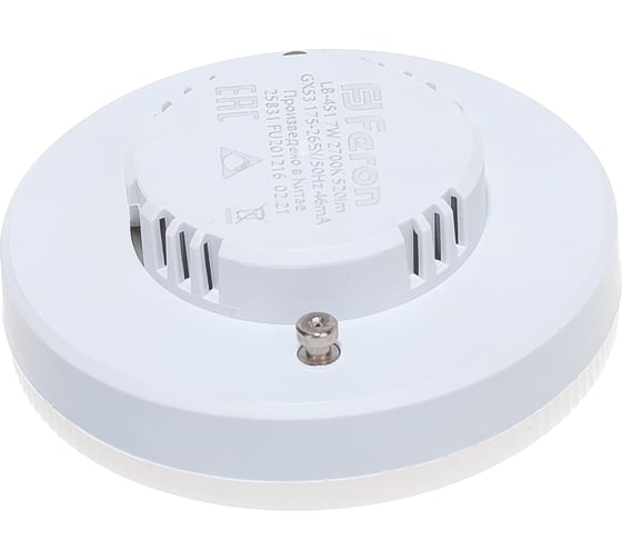 Светодиодная лампа FERON 7W 230V GX53 2700K, LB-451 25831
