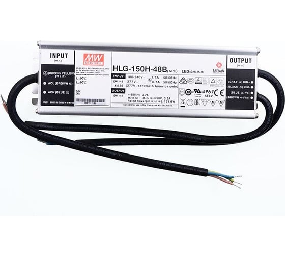 LED-драйвер Mean Well HLG-150H-48B AC-DC 150Вт Т00297484 1