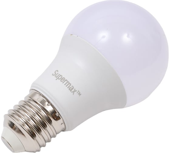 Светодиодная лампа Supermax LED 10Вт A60 220В E27 6400K, Sup_LED10wA60E2764