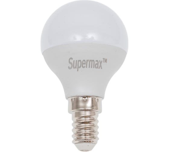 Светодиодная лампа Supermax LED 10Вт Шар 220В E14 4000K, Sup_LED10wGL45E1440 1