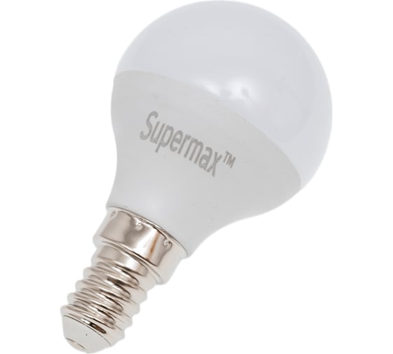 Светодиодная лампа Supermax LED 10Вт Шар 220В E14 4000K, Sup_LED10wGL45E1440