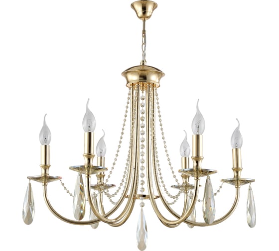 Подвесная люстра Crystal lux Victoria SP6 Gold/Amber 1