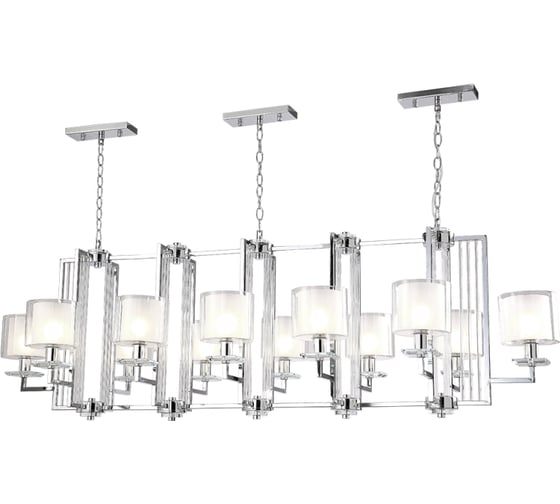 Подвесная люстра Crystal lux NICOLAS SP12 L1600 NICKEL/WHITE