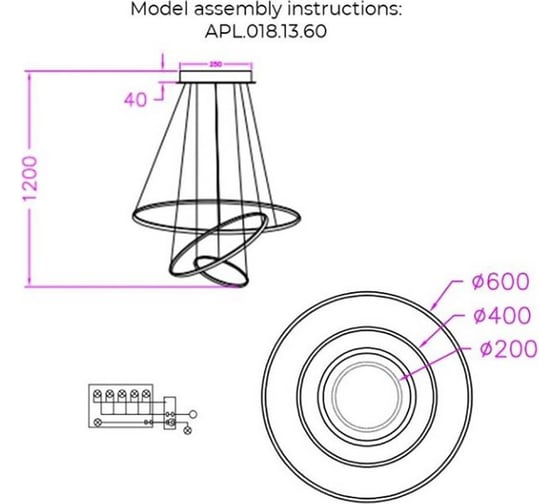 Подвесная светодиодная люстра Aployt janina APL.018.13.60