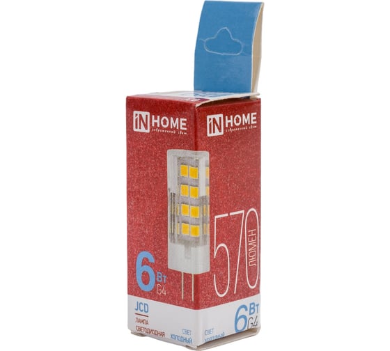 Светодиодная лампа IN HOME LED-JCD 6Вт 230В G4 6500К 570Лм 4690612036168