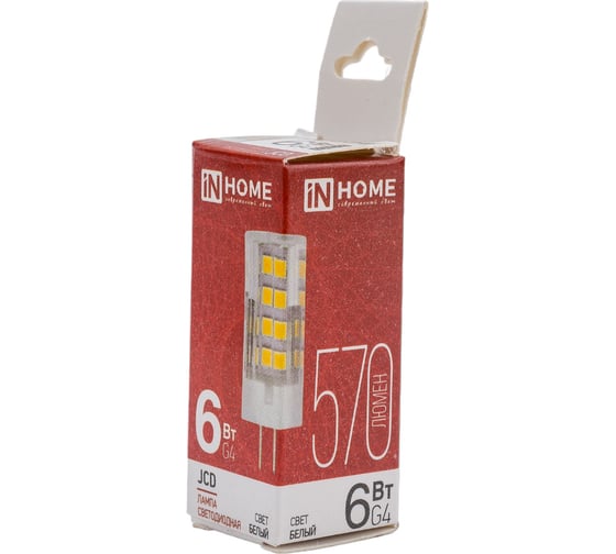 Светодиодная лампа IN HOME LED-JCD 6Вт 230В G4 4000К 570Лм 4690612036144