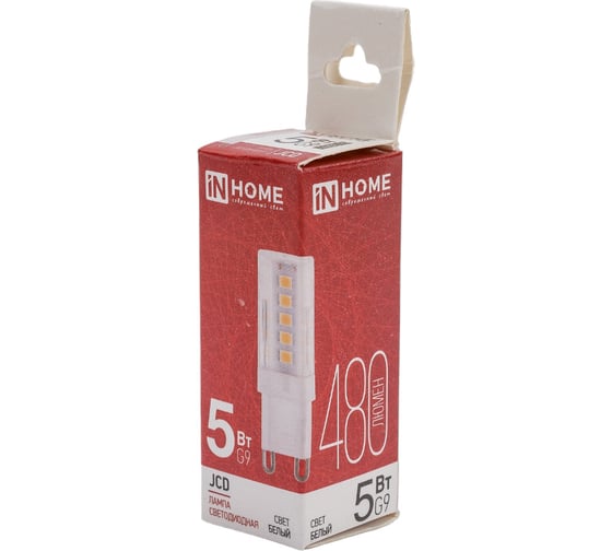 Светодиодная лампа IN HOME LED-JCD 5Вт 230В G9 4000К 480Лм 4690612036328