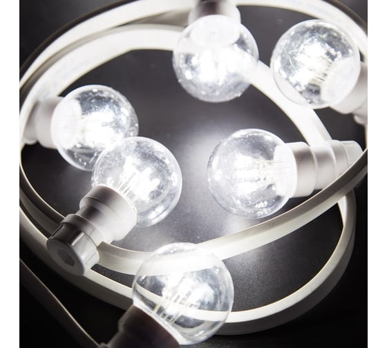 Гирлянда Neon-Night LED Galaxy Bulb String 10м, белый каучук, 30 ламп х 6 LED белые 331-305 1