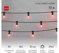 Набор Neon-Night Белт-Лайт 10м, черный каучук, 30 ламп х 6 LED, красный, IP65 331-322