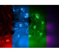 Гирлянда Neon-Night LED Galaxy Bulb String 10м, белый каучук, 30 ламп х 6 LED мульти 331-309