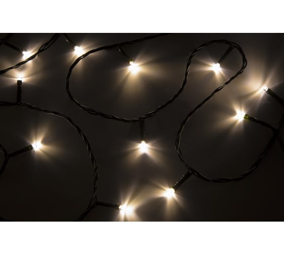 Гирлянда-нить Neon-Night 10 м, темно-зеленый ПВХ, 80 LED Тепло-белые 303-046 1