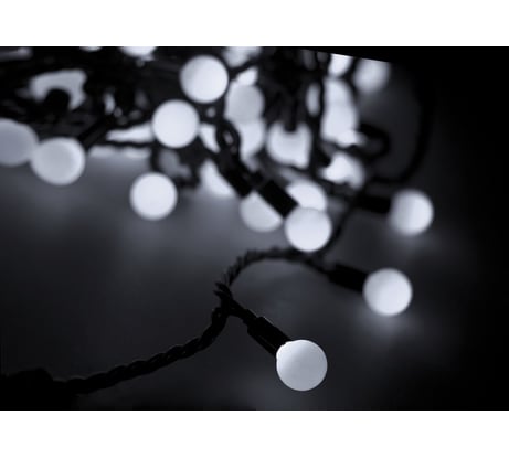 Гирлянда Neon-Night Мультишарики, диаметр 18 мм, 5м, темно-зеленый ПВХ, 25 LED, Белые 303-555