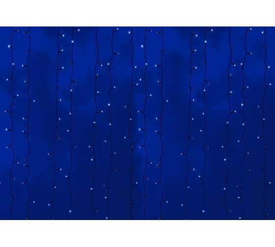 Гирлянда Neon-Night Занавес 2x3м, 760 LED синий, черный ПВХ, IP65, без блока питания 235-143