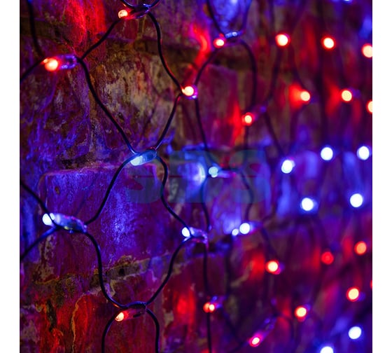 Гирлянда Neon-Night сеть 2х0.7м, черный ПВХ, 176 LED красные/синие 215-013