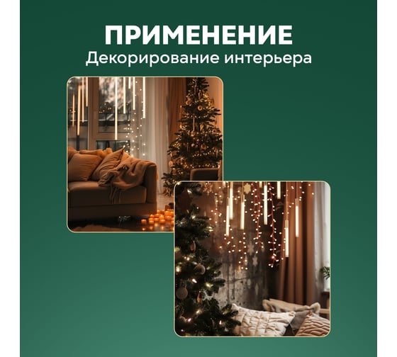 Гирлянда Neon-Night Тающие сосульки  4 шт. х 20см, шаг 50 см, 230В, LED белый 256-317-6