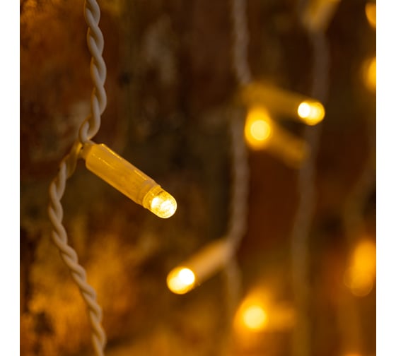 Гирлянда Neon-Night Занавес 2x1,5м, 300 LED теплый белый, белый ПВХ, IP65, без блока питания 235-116